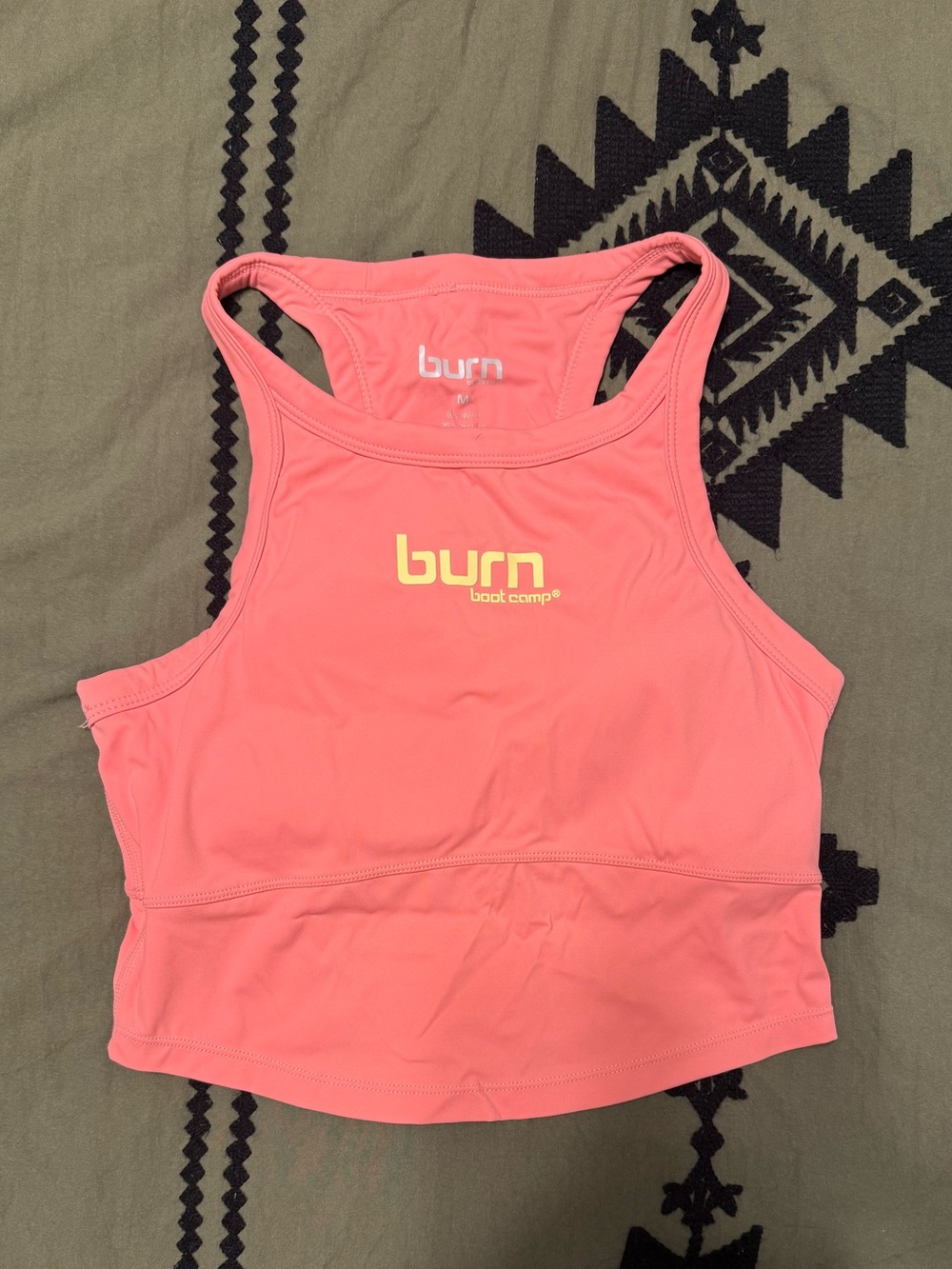 Burn Boot Camp Coral Pink Racerback Crop Top